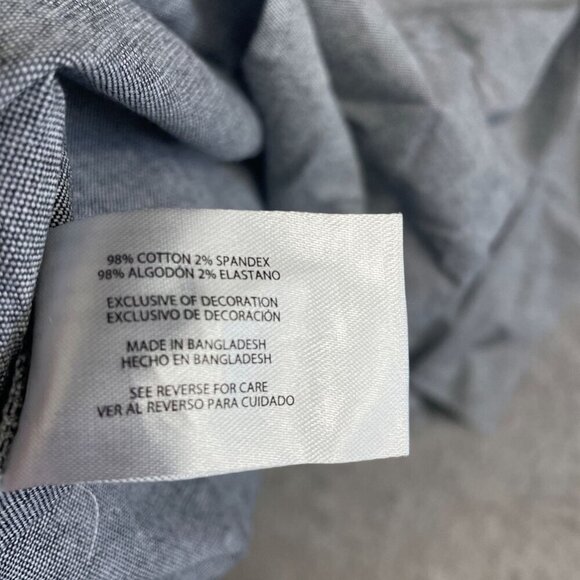 NEW Gap Men's XL Long Sleeve Oxford Button Down Shirt Gray 98% Cotton - Picture 6 of 8